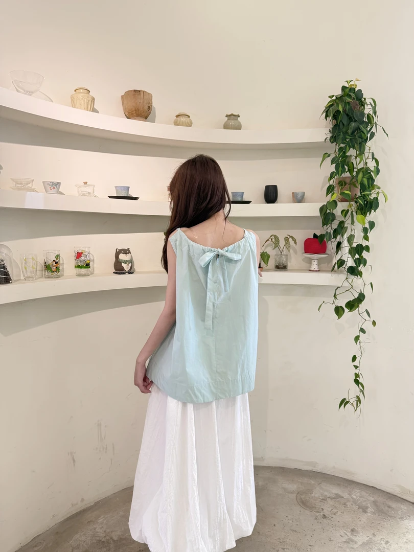 白色褶皱简约通勤风韩版花苞长裙时尚夏季宽松文艺