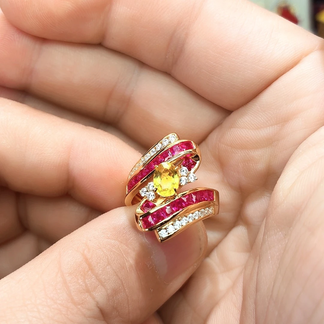 戒指银S925镶嵌蓝宝石