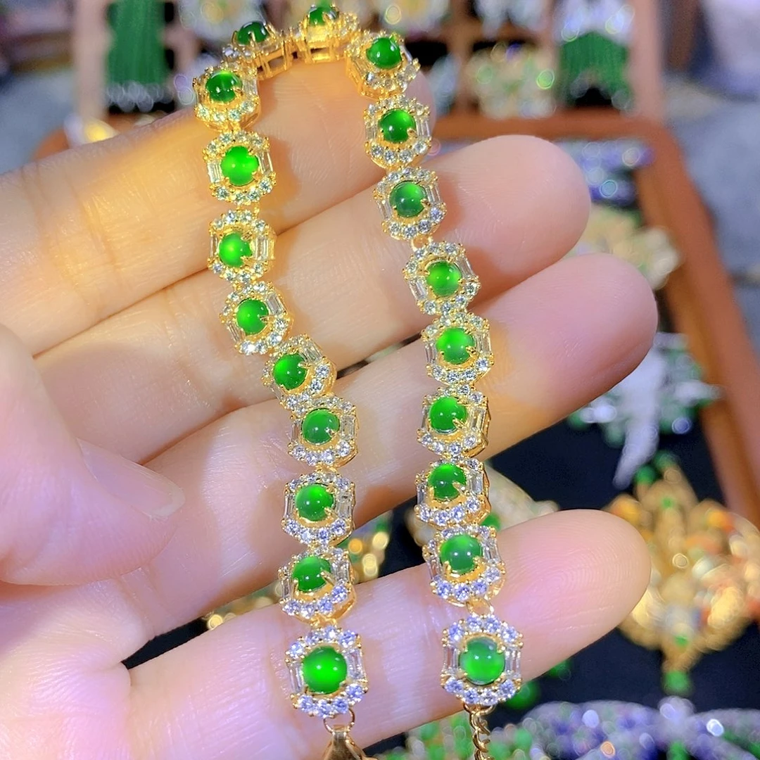 吊坠(不含链)银S925镶嵌翡翠