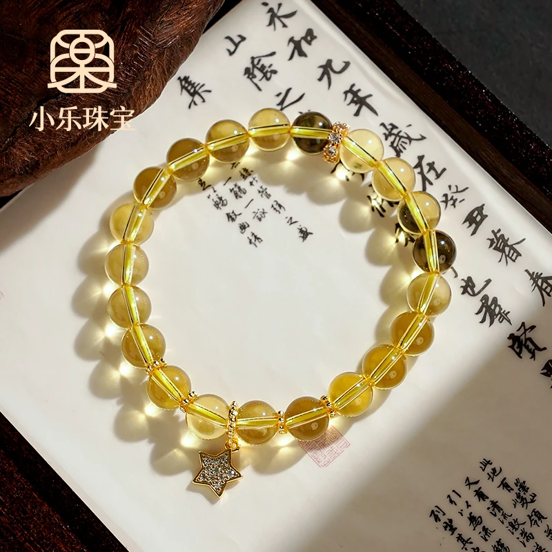 原创设计黄水晶星星手串单圈手串简约百搭手链 -Y0901