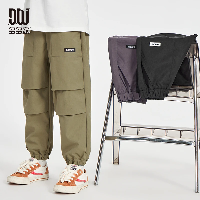 多多家10373【山系.休闲裤】中大童男童春秋透气大口袋双压褶工装裤