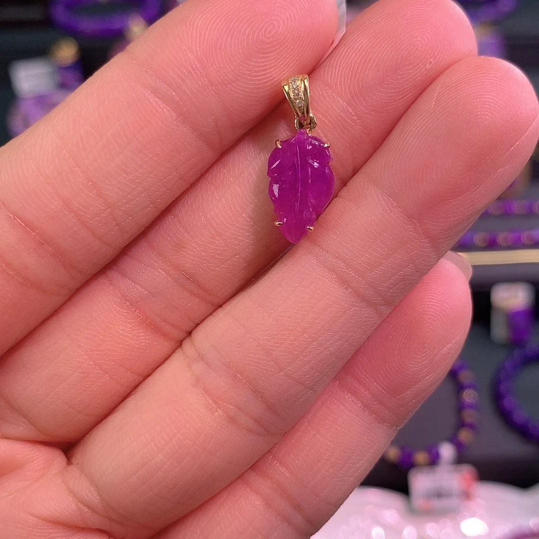 18K金镶嵌苏纪石（舒俱来）吊坠(不含链)