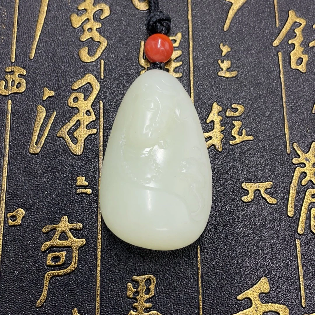 BY0619FWM标036 北玉精选 和田玉观音挂件