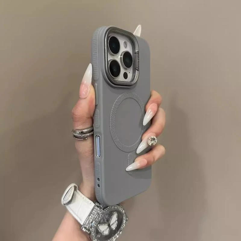 镜框支架磁吸适用苹果16promax手机壳iphone15肤感磨砂14pm全包软