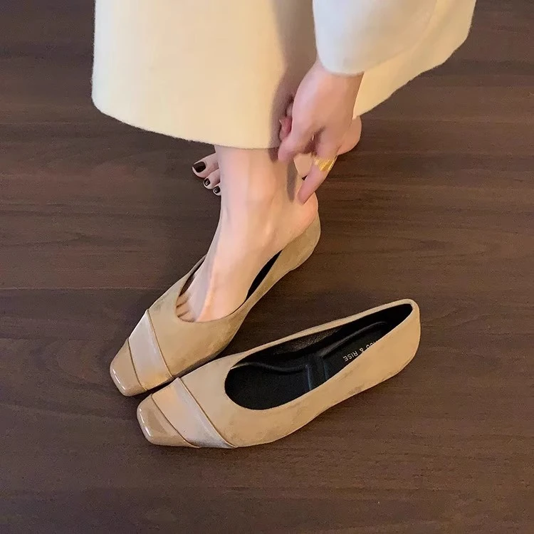 内增高鞋韩版设计感单鞋浅口鞋子法式鞋春夏新款一脚蹬女鞋高跟鞋