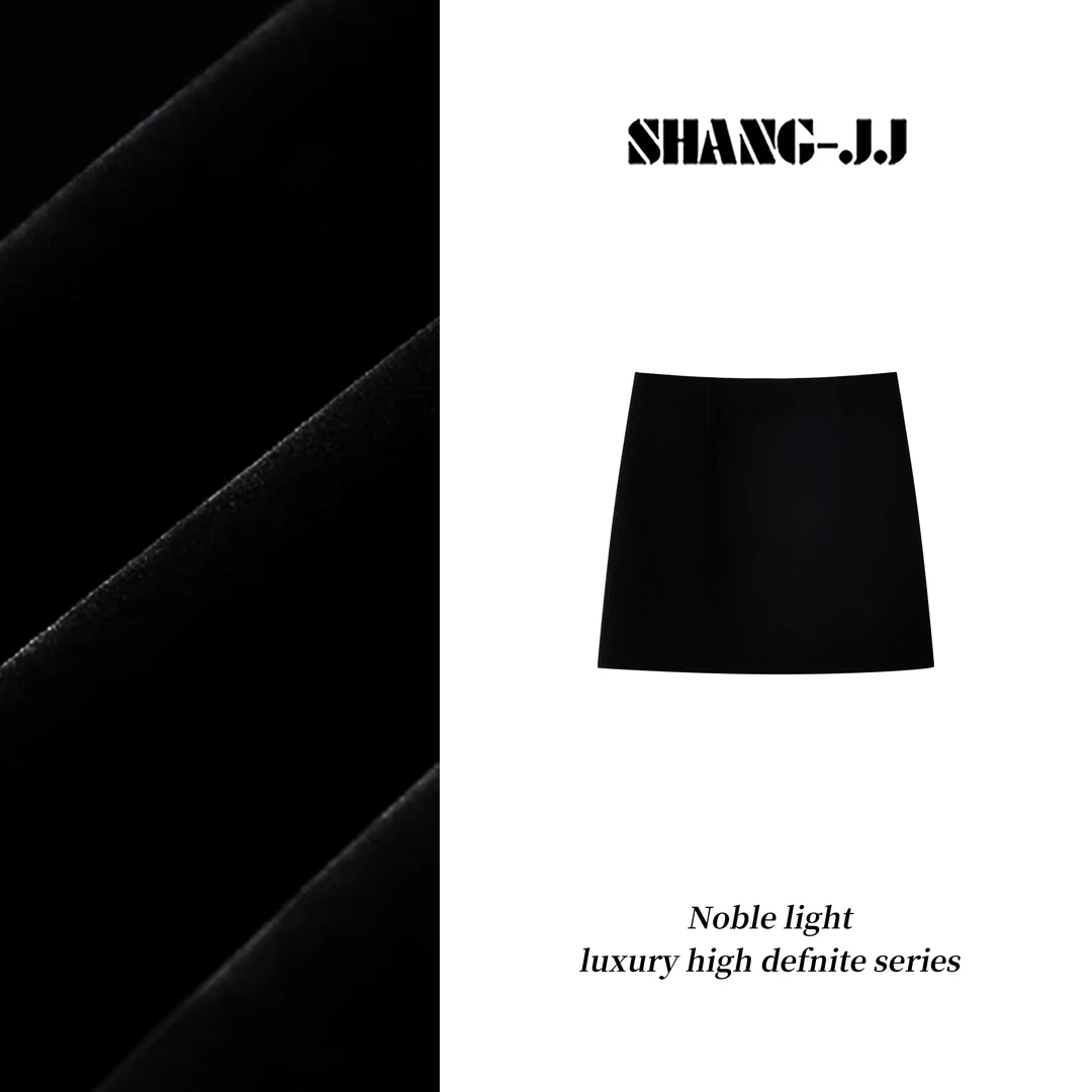 SHANG-JJ【哞系丝绒】25ss新品高密度丝绒光泽感半身裙q133505p