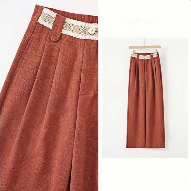 亚麻裤女2025夏季高腰奢华显瘦薄款宽松新款休闲抗皱直筒