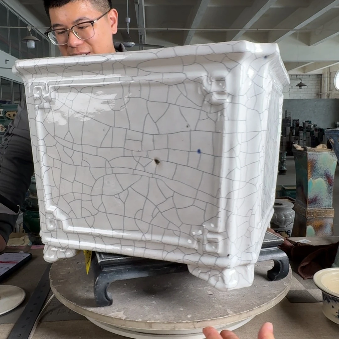 。一风堂石湾花盆 釉面瑕疵 内34*28