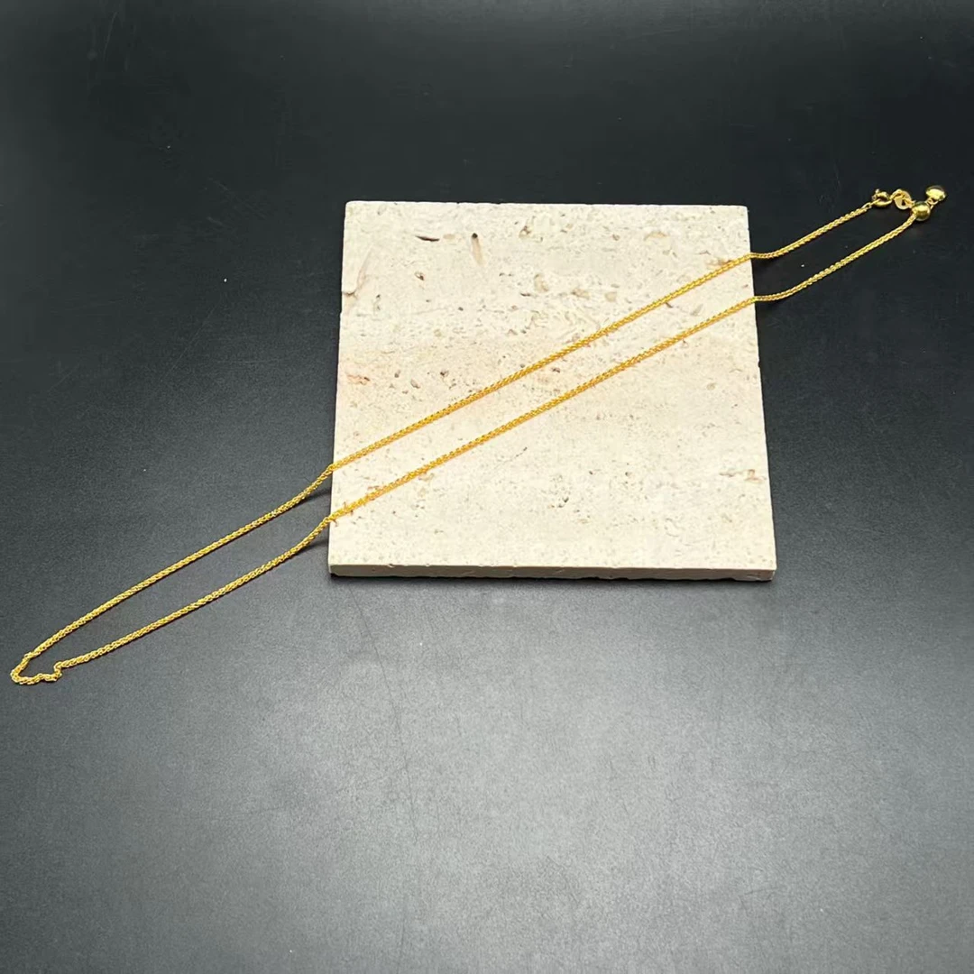 链子925银 【北野珠宝】S925银金色肖邦爱心链50cm-B08H-336