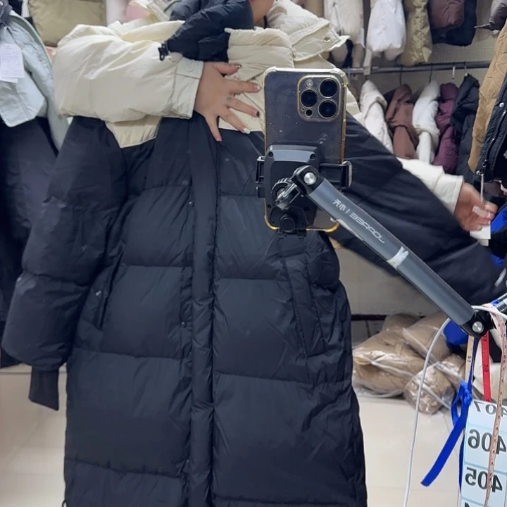 “***”女外套长款黑白拼接