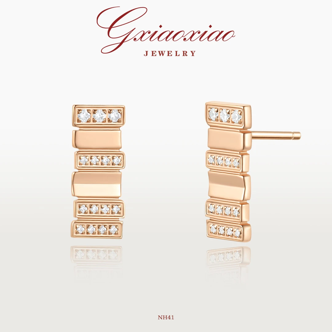 G XIAOXIAO 镀K金 【风琴之约】轻奢气质百搭风琴表带耳环 NH41