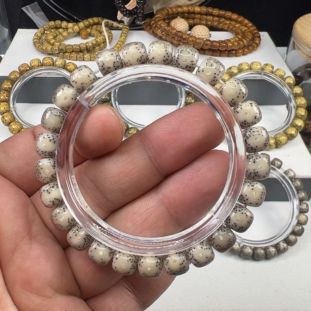 星月菩提手串贝**鋇石玉料9×8冰糖