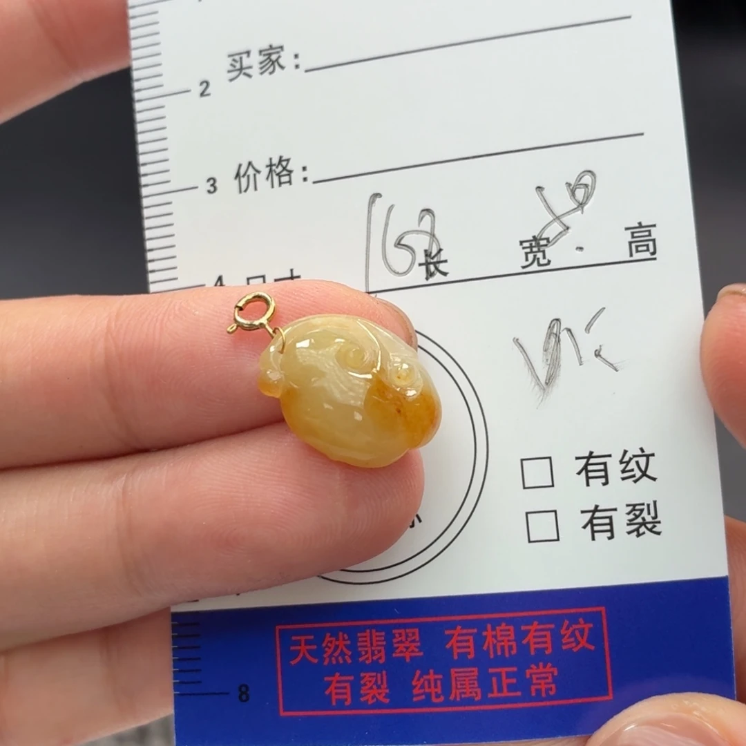 翡翠18K金镶嵌颈饰如意