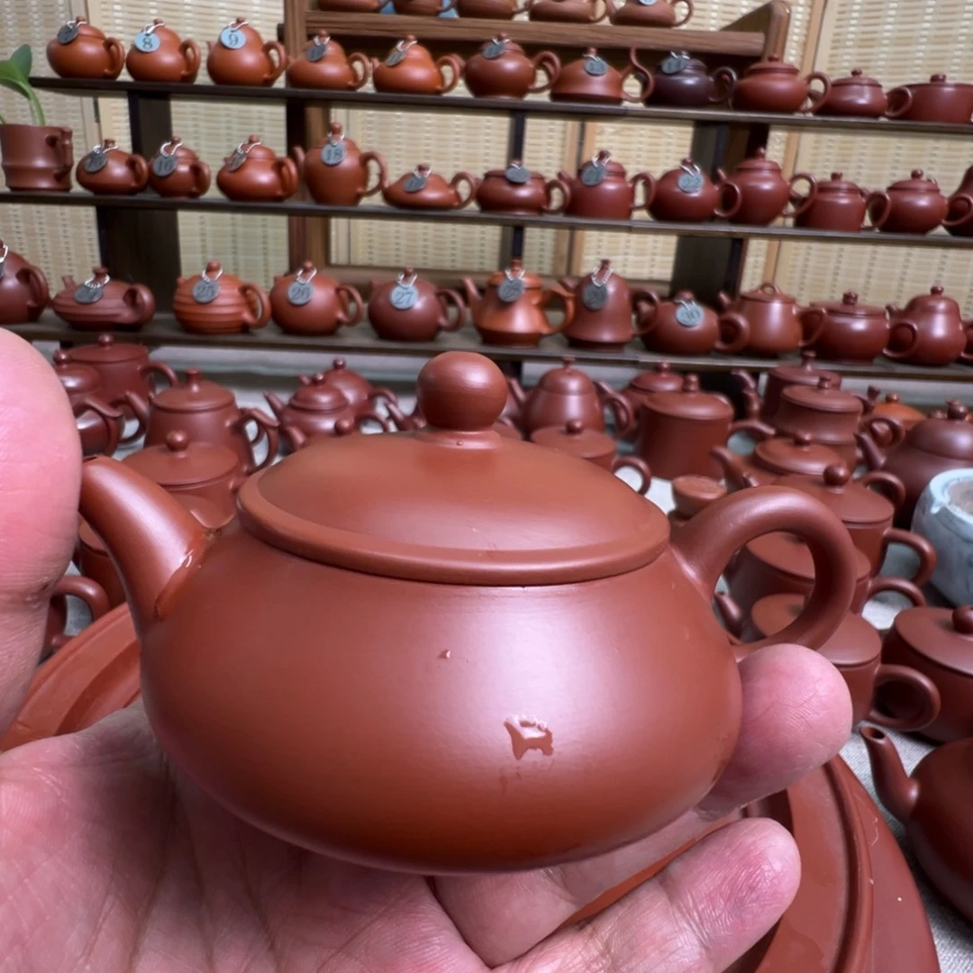 林***钊茶壶紫砂潮州手拉朱泥壶，微瑕不退换