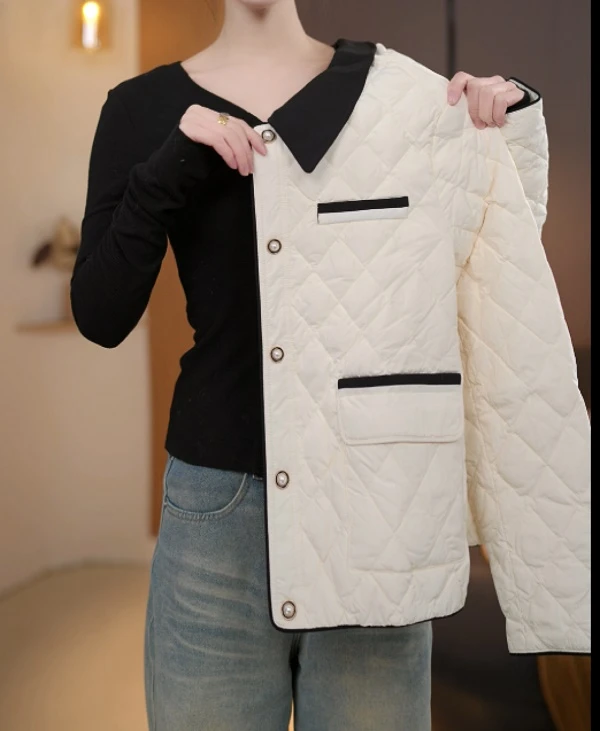 【XJ】2025年春季新款翻领短款气质百搭时尚休闲外套