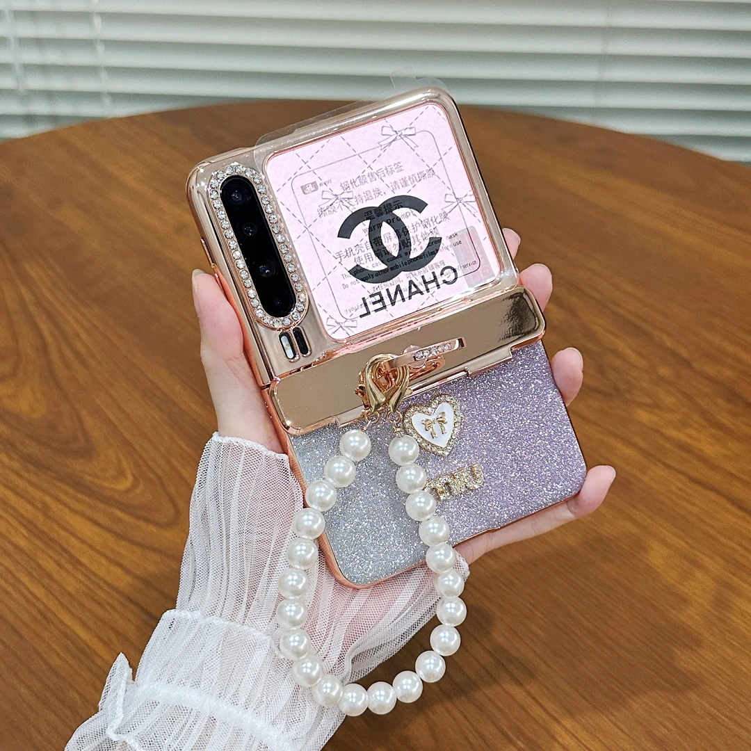 适用华为purax典藏版阔折叠手机壳高级感闪粉爱心壳膜一体保护套