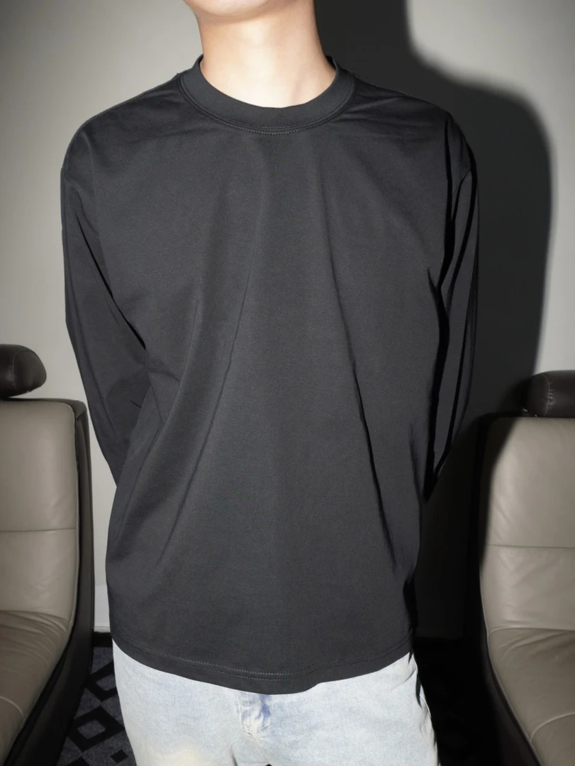 【纯色T恤】打底正肩运动休闲圆领T恤秋冬简约百搭宽松四季长袖