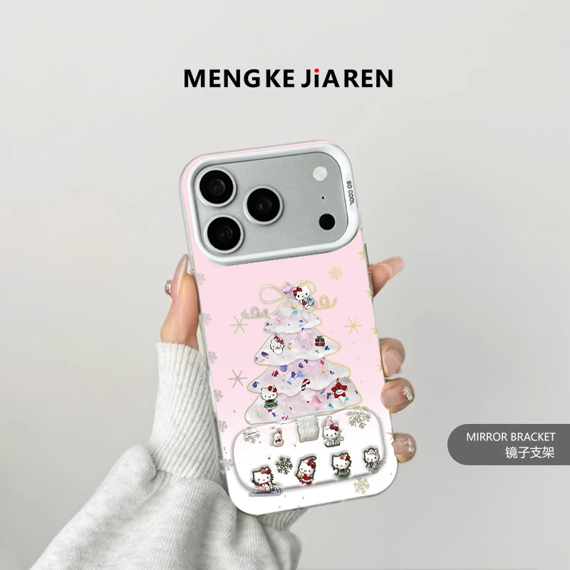 雪地Kt猫圣诞树女适用于iPhone苹果17彩银手机壳华为oppo小米VIVO