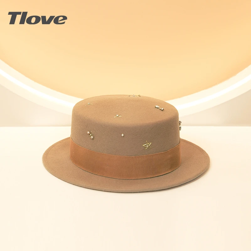 9621时尚百搭呢平顶帽英伦风秋冬法式休闲帽