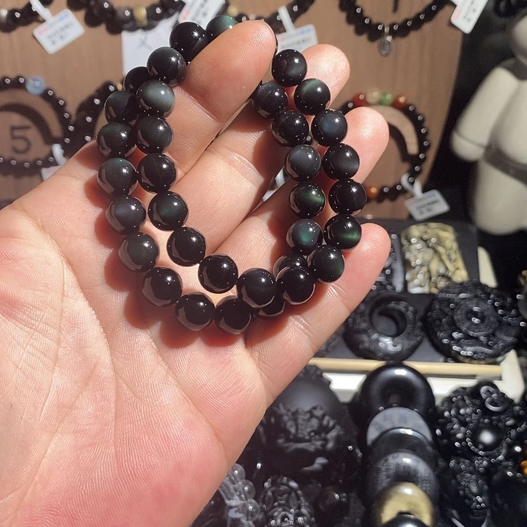 黑曜岩未镶嵌手链范*胆