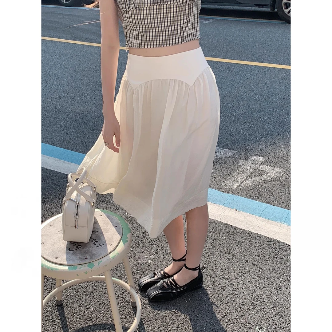 米色半身裙女款爆款2025新款高级感小众炸街高级感女装裙子夏季