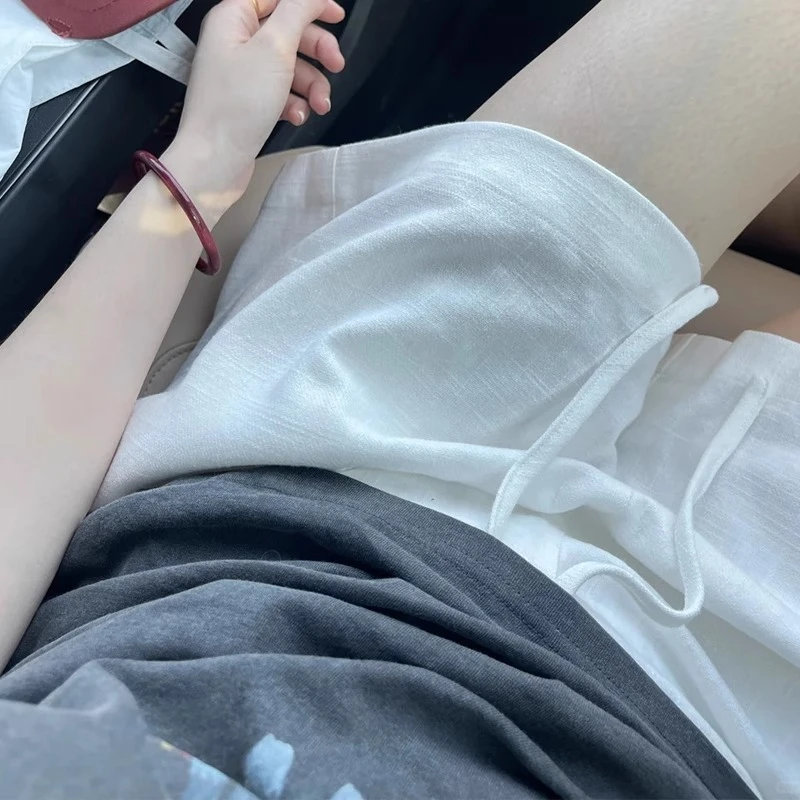 孕妇裤2025夏季新款白色休闲运动短裤显瘦宽松阔腿裤五分裤外穿