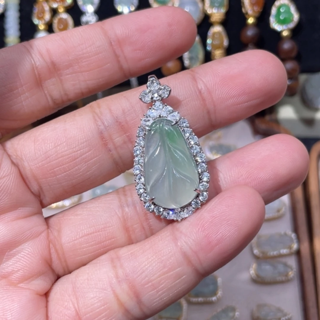 翡翠银S925镶嵌颈饰