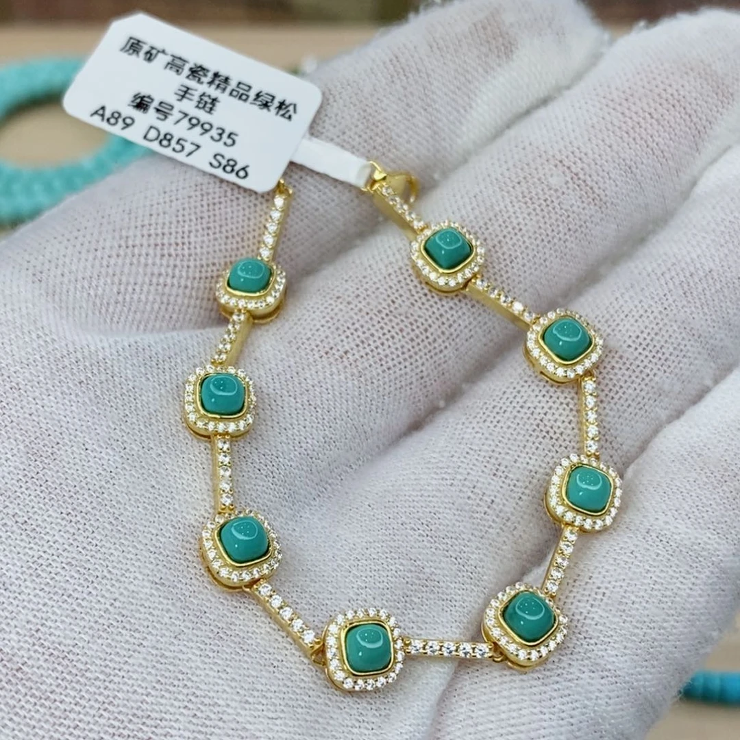 银S925镶嵌绿松石珠宝奇石