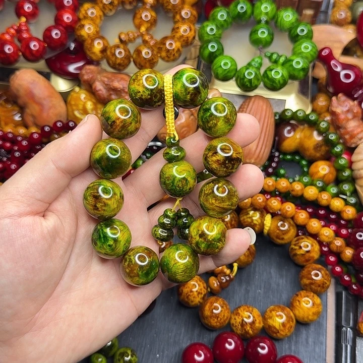 松木琥珀木文玩手串