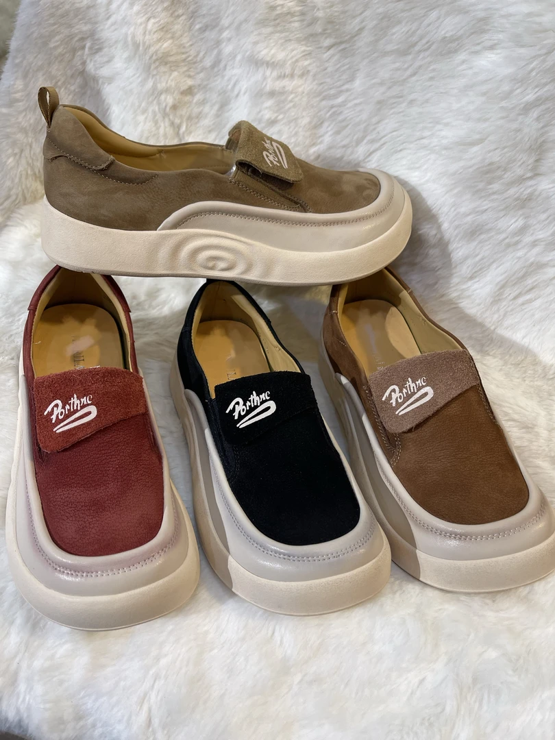 复古休闲拼色圆头单鞋女鞋高帮休闲鞋面包鞋乐福鞋运动时尚