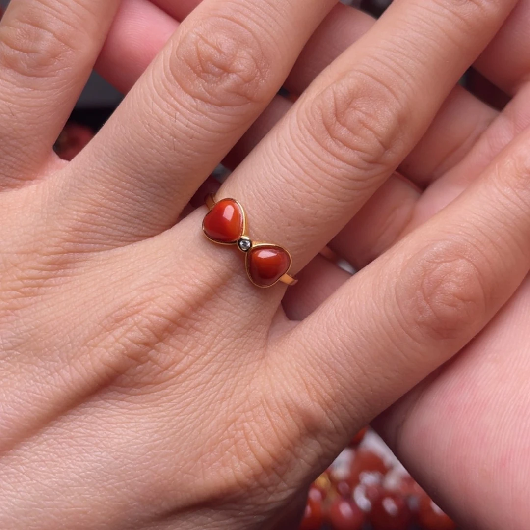 【闪购商品】南红玛瑙戒指银S925镶嵌