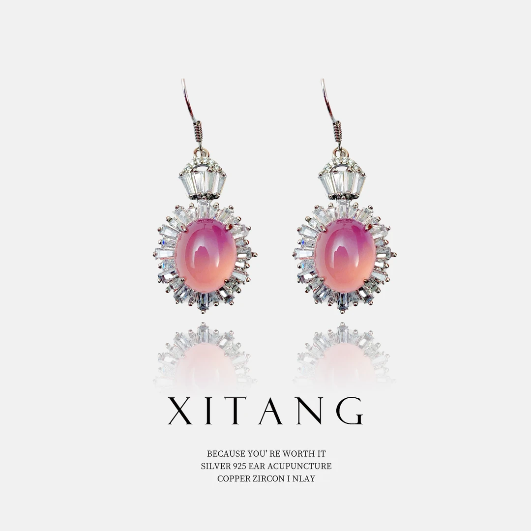 XITANG【微澜】手工轻奢复古优雅气质耳钉耳环耳坠8563