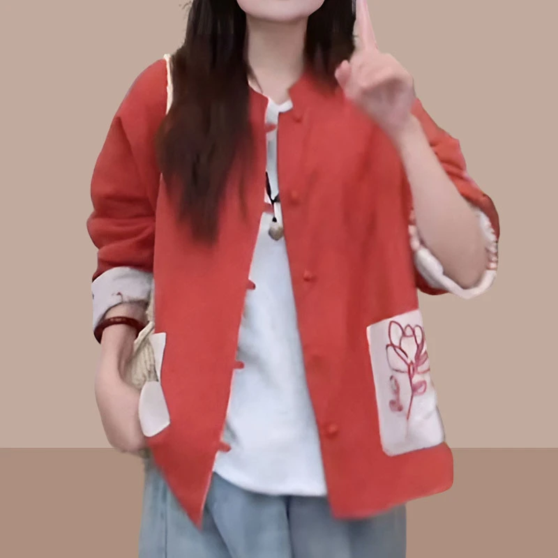 气质独特新中式女装国风外套2025春秋时尚新款改良双面穿复古上衣