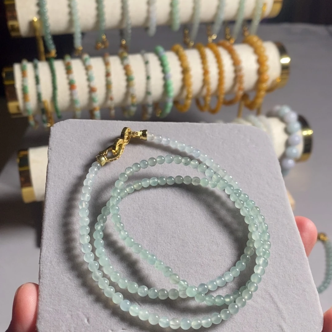 定制翡翠未镶嵌47 缅甸翡翠A货卡3.7