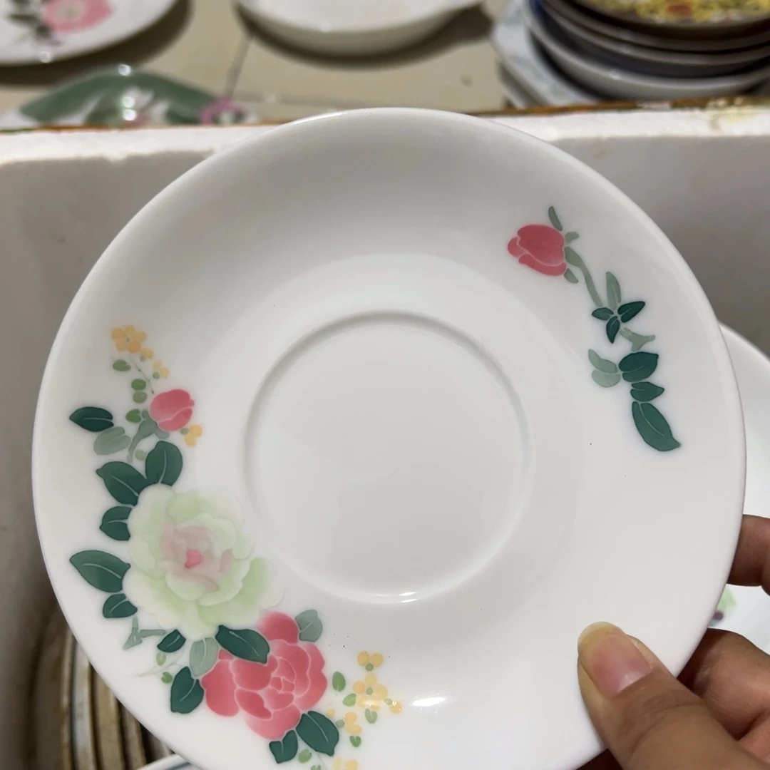 醴陵高温瓷手绘红官窑15厘米