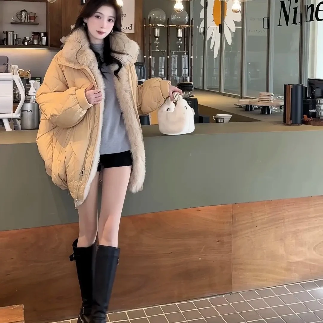 【天使之翼】保暖绒朵|高定可拆卸银狐狐狸毛女中长款气质外套轻奢
