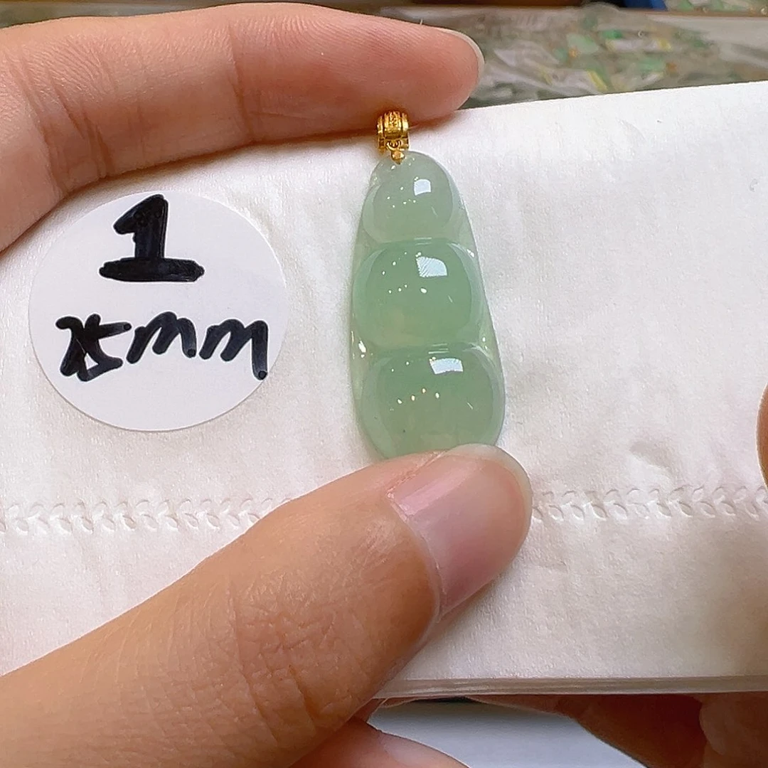 翡翠18K金镶嵌吊坠(不含链)翡翠