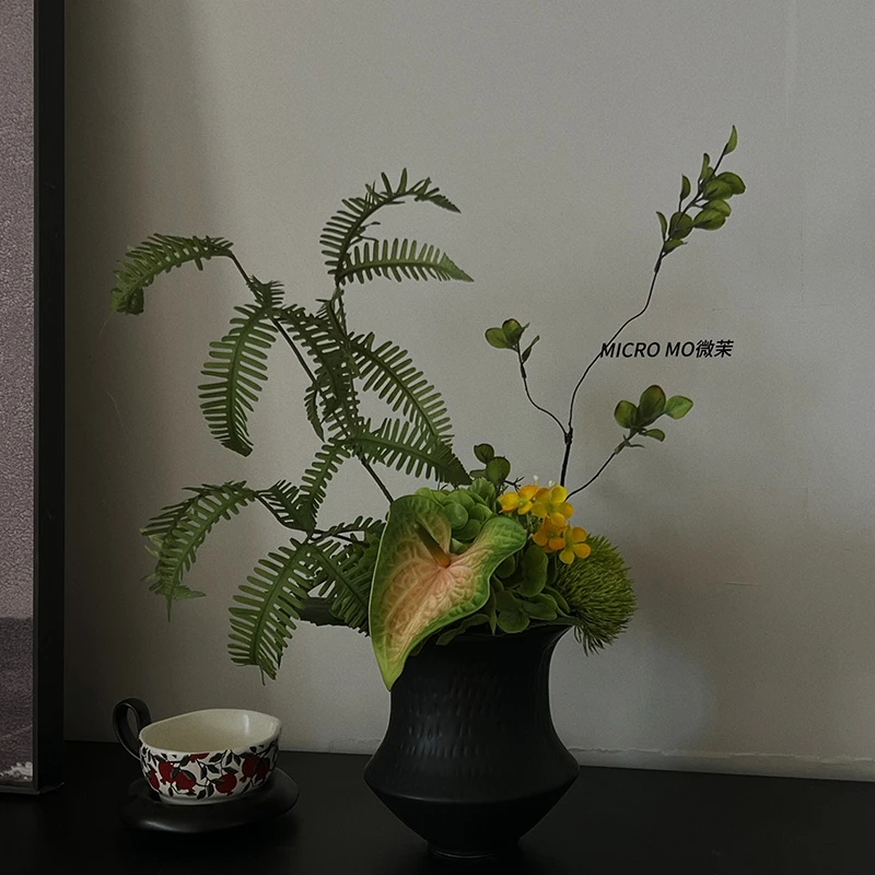 苔痕浸绿·仿真花假花餐桌花电视柜高级感设计感家居摆件客厅装饰