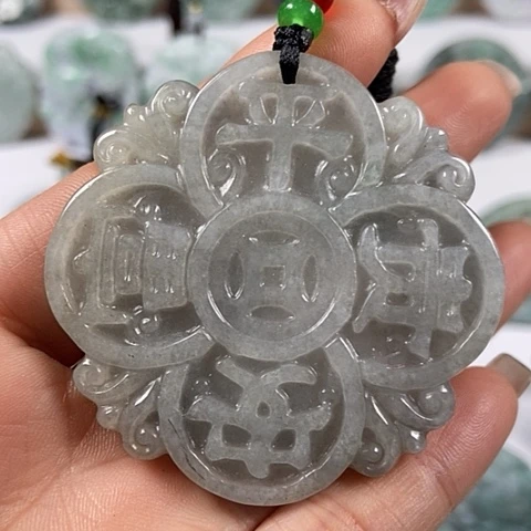 翡翠颈饰未镶嵌富贵平安牌福利