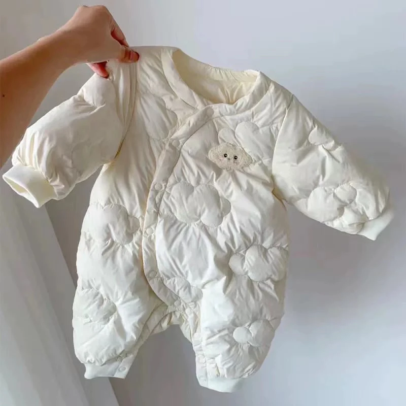 【厂家福利】婴儿秋冬棉服宝宝连体衣加绒夹棉哈衣奶呼呼面包服外出