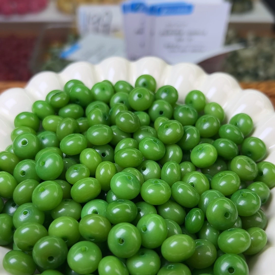 菩提根/象牙果手串卡11翠绿算盘120颗