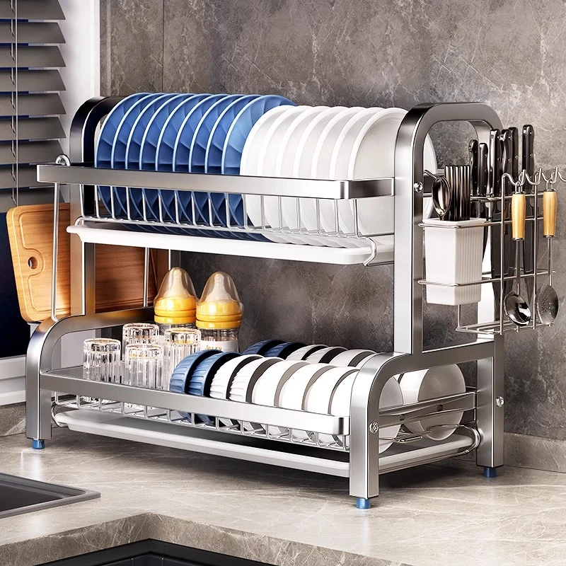 不锈钢沥水碗架收纳架沥水碗盘放碗碟子盘子碗架厨房置物架多功能