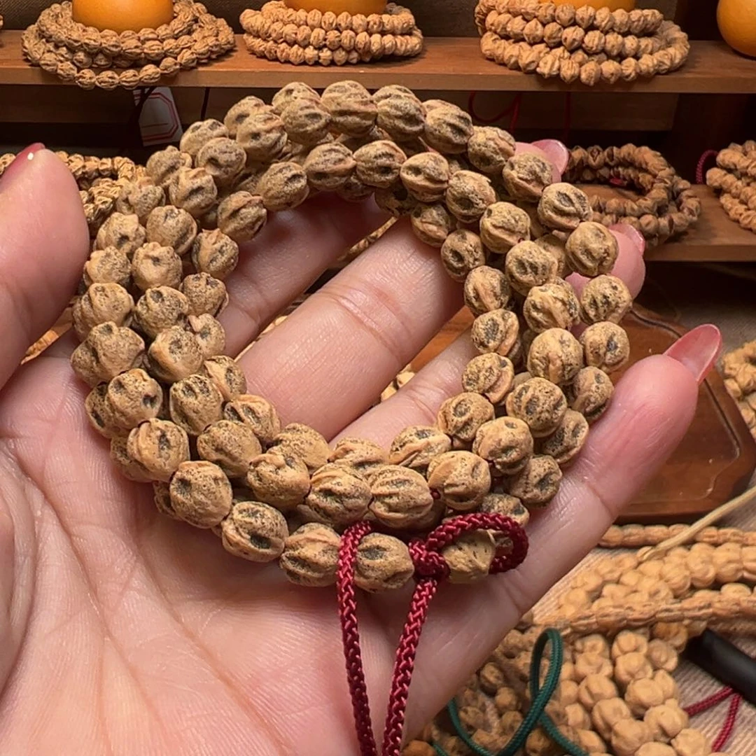 余***温柏木吊坠鬼脸长串