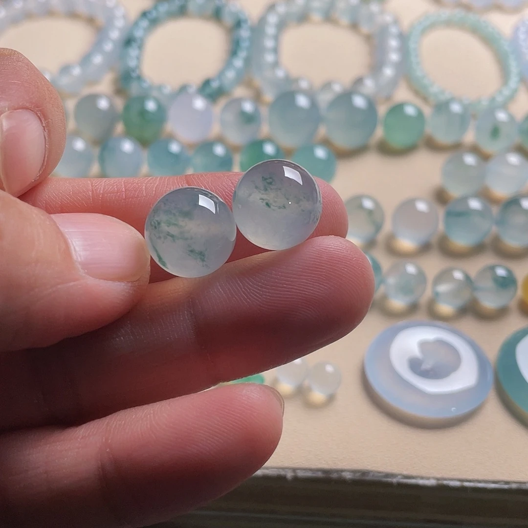 翡翠散珠天然缅甸翡翠A货，13mm-13.2mm