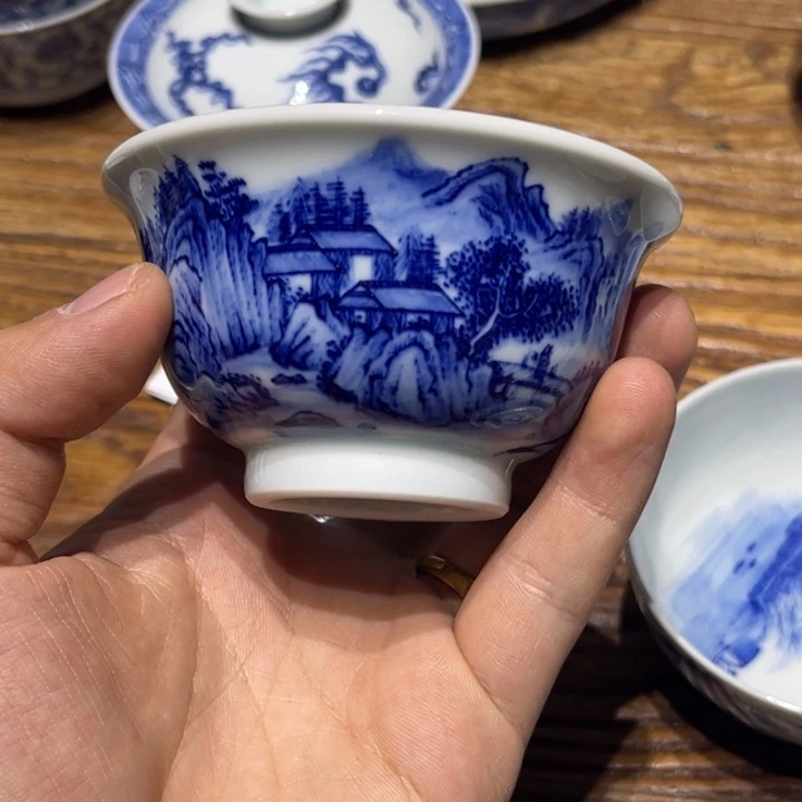景德镇陶瓷青花主人杯