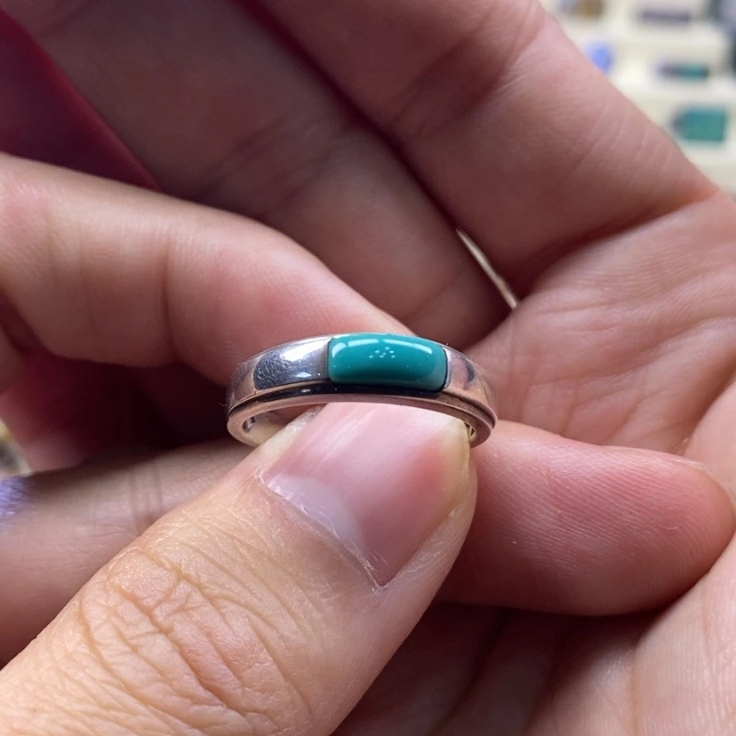 【闪购商品】银S925镶嵌绿松石戒指石*