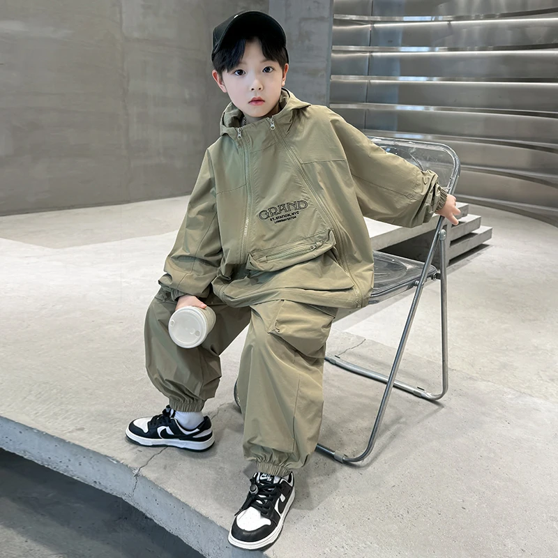 MK&UR.BV儿童装男童秋装套装25新款男孩卫衣运动大童酷帅气秋季潮