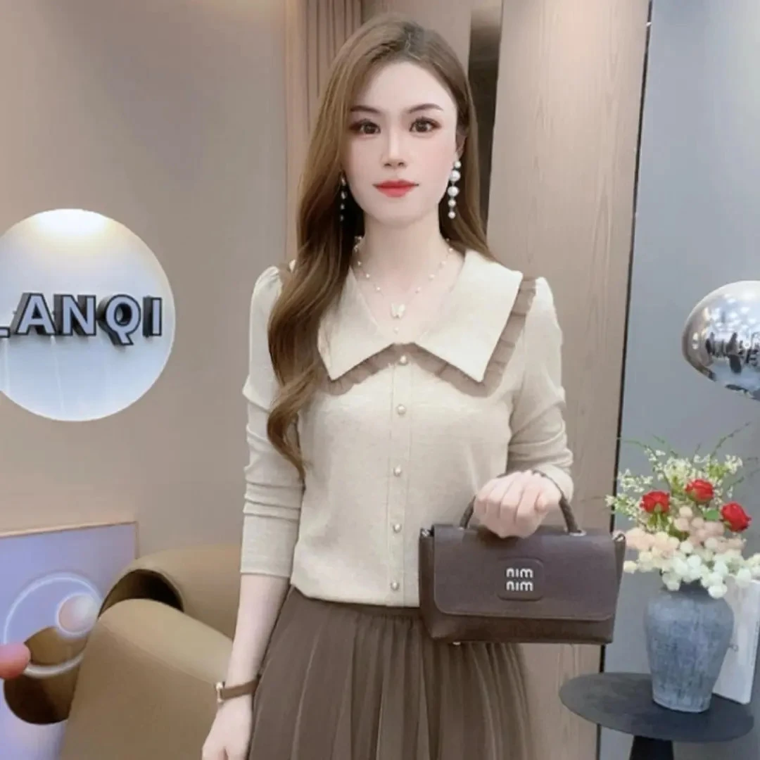 2025早秋新款时尚休闲洋气长袖打底衫女气质百搭遮肚显瘦T恤上衣