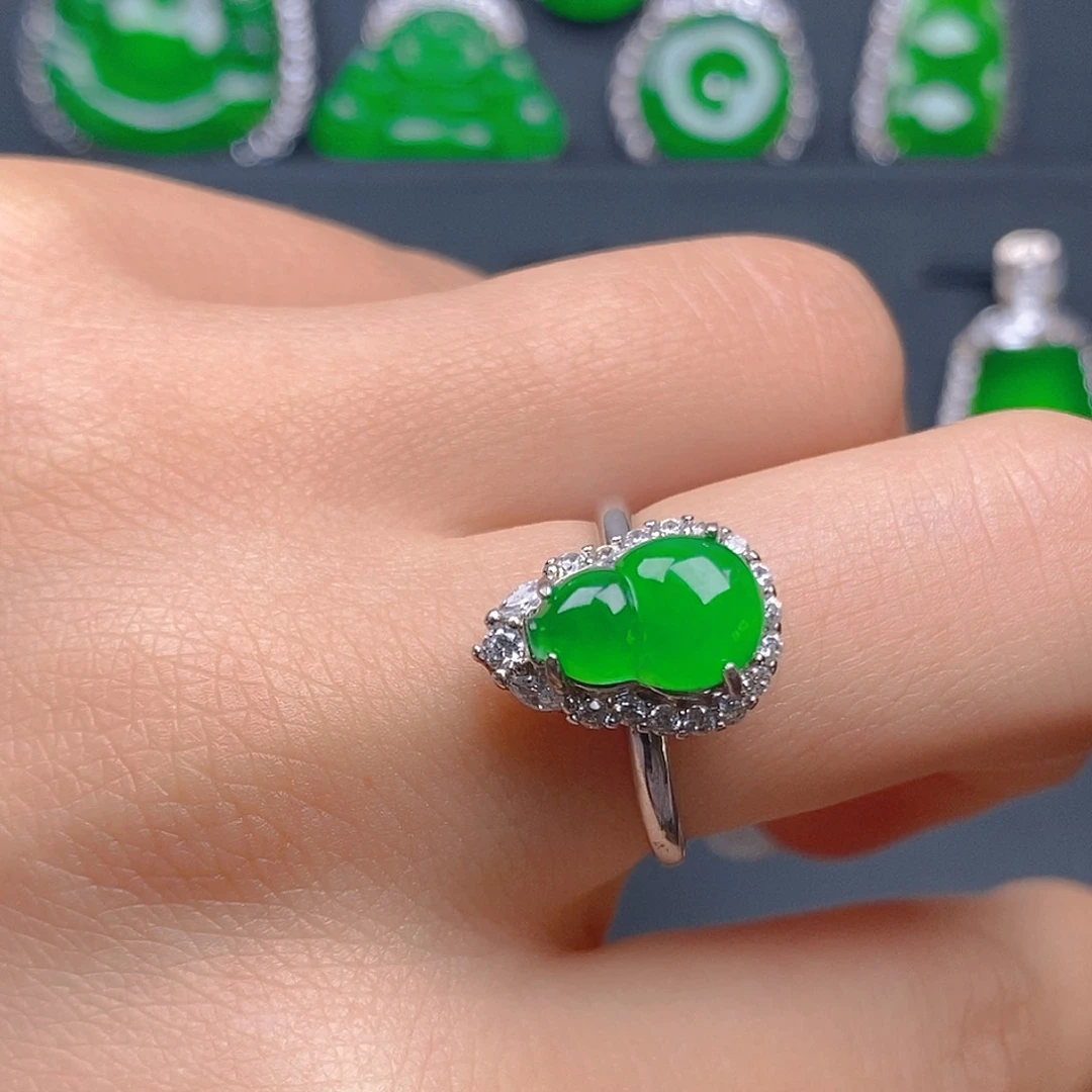 银S925镶嵌戒指翡翠