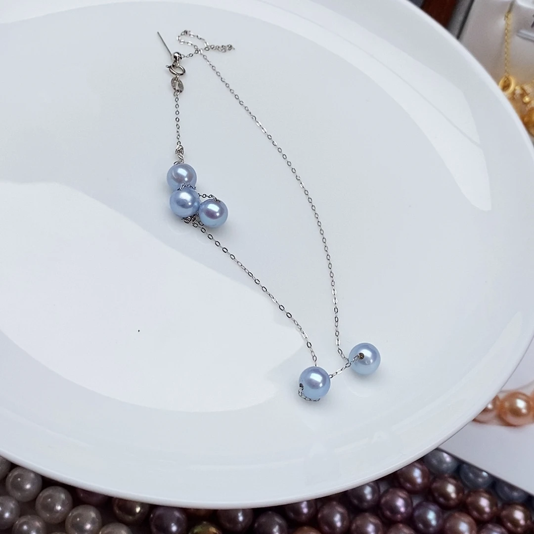 颈饰淡水珍珠银S925镶嵌